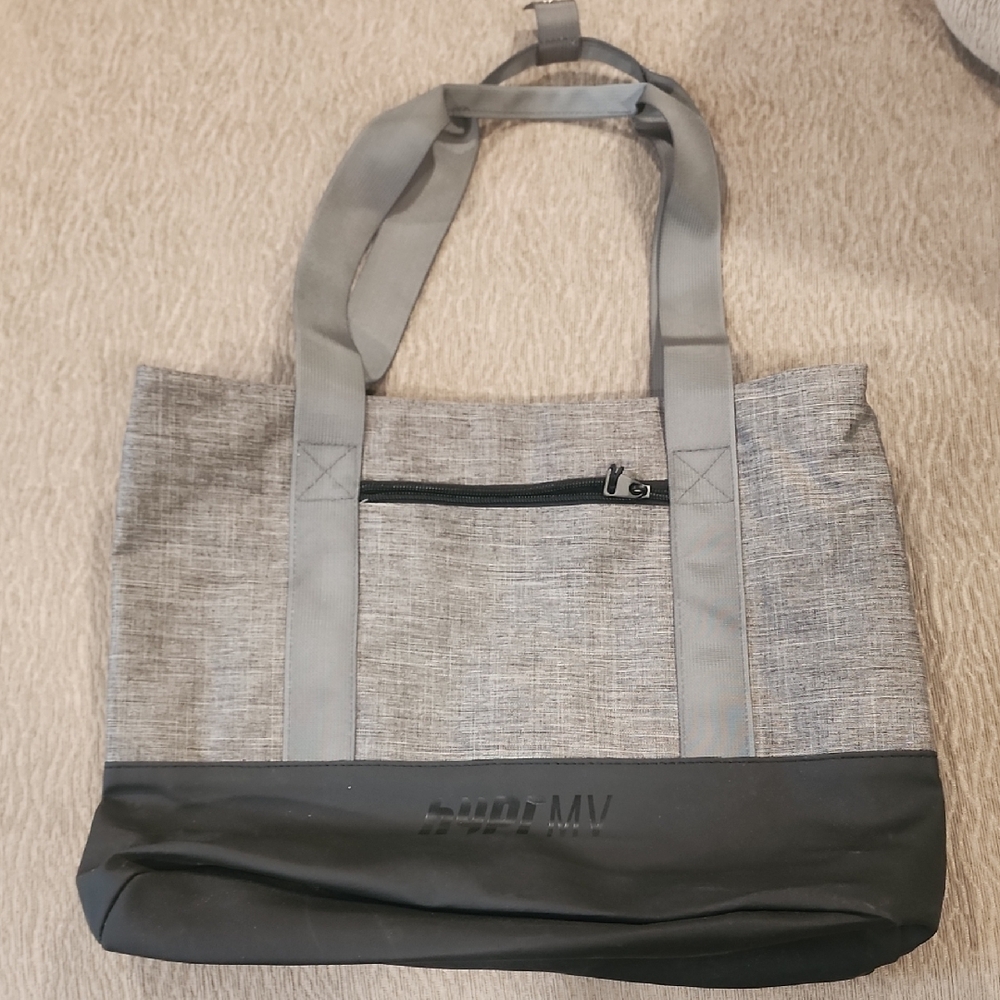 Hype Gray and Black Duffel Bag with Minimalist Design